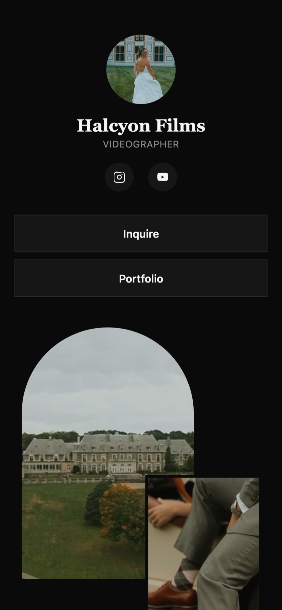 The studio’s Storefront home page on a phone